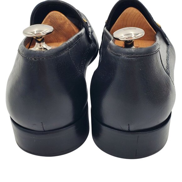 David Eden Men\'s size 13 Black Ostrich Leather Horse bit loafer dress shoes main image 6